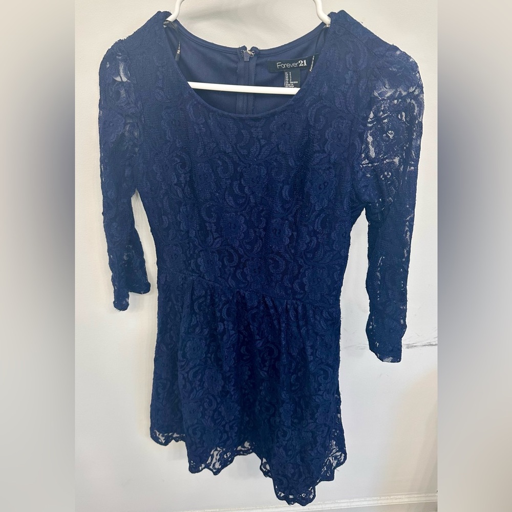 Forever 21 Deep Blue Lace Dress